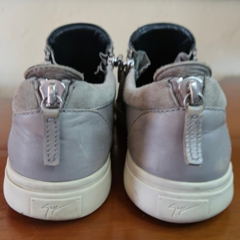 Giuseppe Zanotti Sloan Mens 43 Or‎ 10 Grey Suede Zip Up Sneakers - Picture 6 of 7